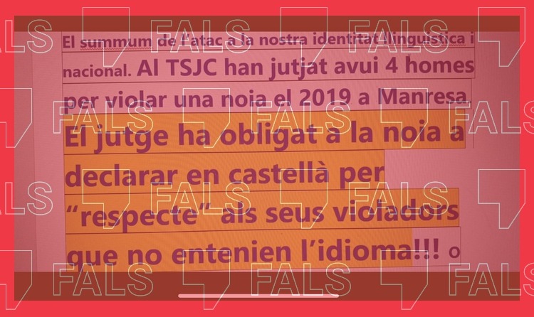 Tuit sobre l'idioma de la declaració del judici