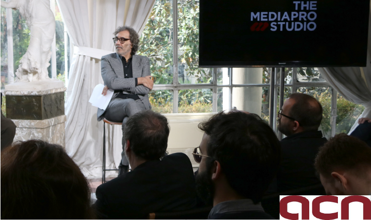 El soci de Mediapro Tatxo Benet durant la presentació de 'The Mediapro Studio' a Madrid