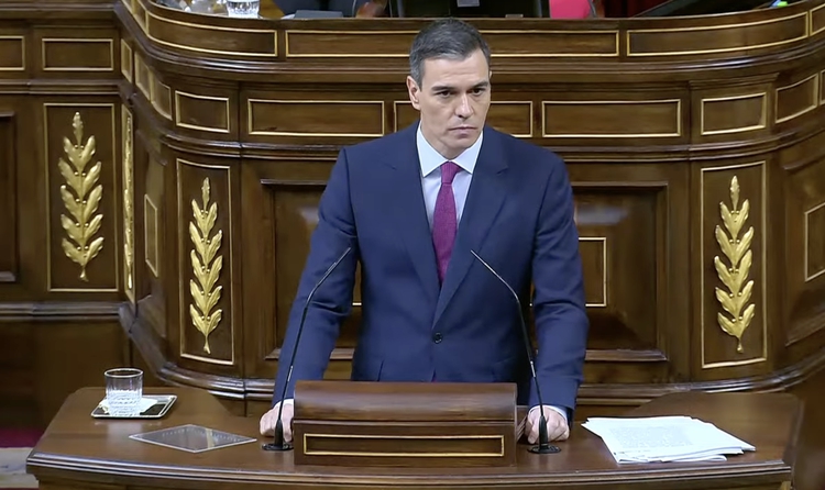 Pedro Sánchez defensa la seva investidura en el debat del Congrés dels Diputats, dimecres 15 de novembre.