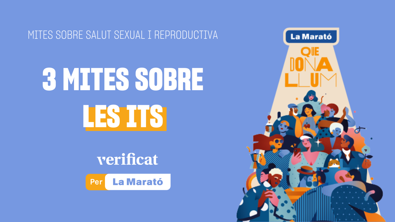 Imatge del mite fals "el virus del papil·loma humà només afecta les dones", en col·laboració amb La Marató de TV3