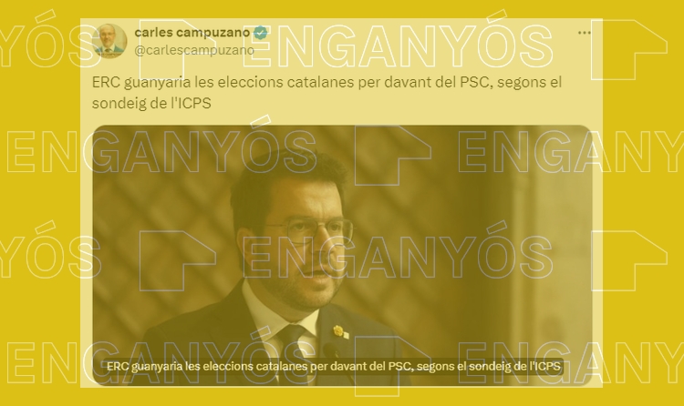 Ninguna encuesta actual vaticina la victoria de ERC a las elecciones, como asegura el conseller Campuzano