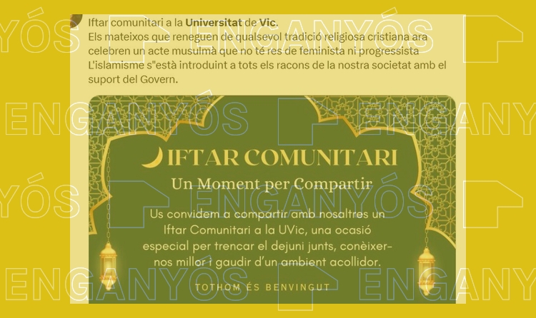 La UVic no ha organitzat un àpat de Ramadà, ha estat iniciativa particular d’estudiants
