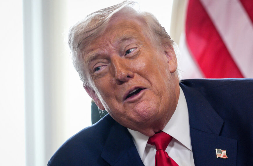 US President Donald Trump speaks during a bilateral meeting with Britain's Prime Minister Keir Starmer at the Trump Turnberry Golf Courses, in Turnberry south west Scotland on July 28, 2025. (Photo by Christopher Furlong / POOL / AFP)