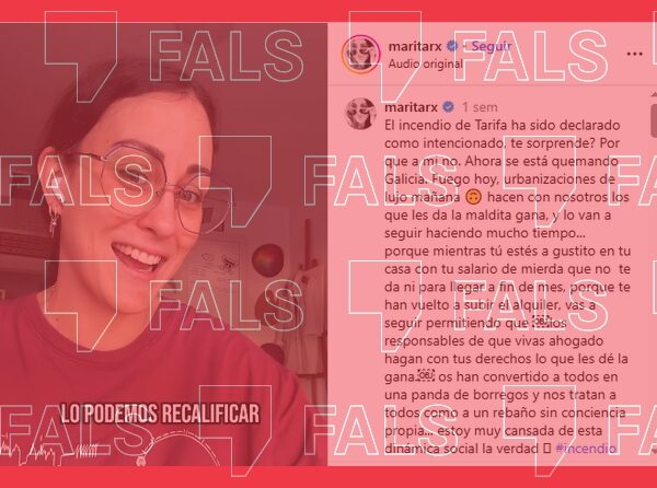 Captura del vídeo fals sobre els incendis de Tarifa