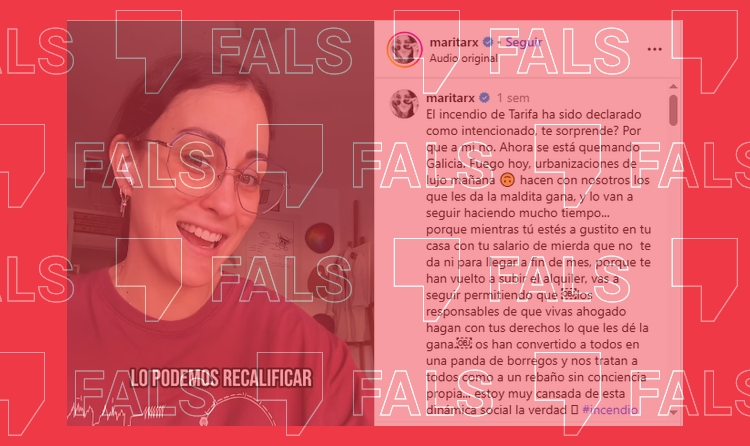 Captura del vídeo fals sobre els incendis de Tarifa