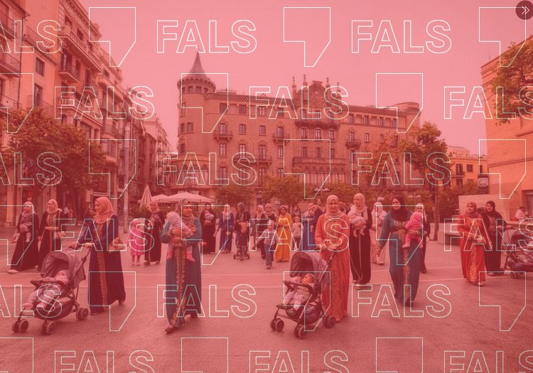 La imagen que ha compartido Aliança Catalana de mujeres y niñas migrantes en Manresa está generada con IA 