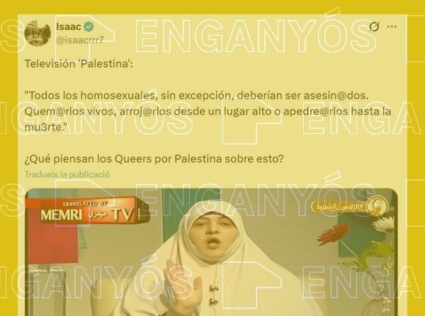 El vídeo viral que dice que debe matarse a los homosexuales no es de ninguna televisión palestina