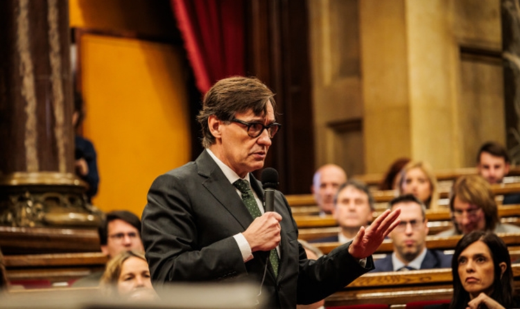 El president Salvador Illa a la sessió de control del Parlament del 5 de novembre de 2025.