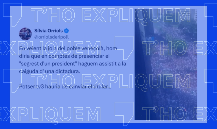Un tuit de Sílvia Orriols dice que “viendo la alegría del pueblo venezolano, se diría que hayamos asistido a la caída de una dictadura”. Lo acompaña un vídeo grabado en 2024.