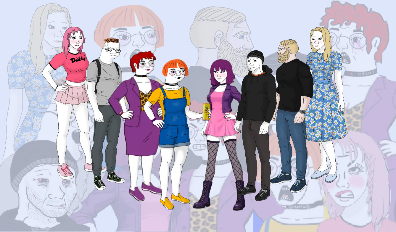 Variaciones del meme de Wojak.