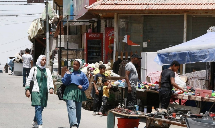 Refugiadas en el campamentode refugiados palestinos en Ammán, Jordania. Foto: Khalil MAZRAAWI / AFP