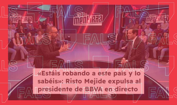 Captura de la falsa entrevista de Risto Mejide al director del BBVA al programa Todo es mentira.