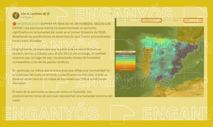 Publicació enganyosa sobre un mapa de les pluges a Espanya