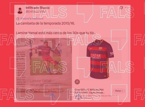 Publicació a X que qüestiona l'edat del davanter blaugrana Lamine Yamal.