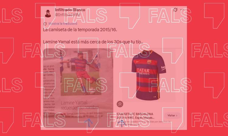 Publicació a X que qüestiona l'edat del davanter blaugrana Lamine Yamal.