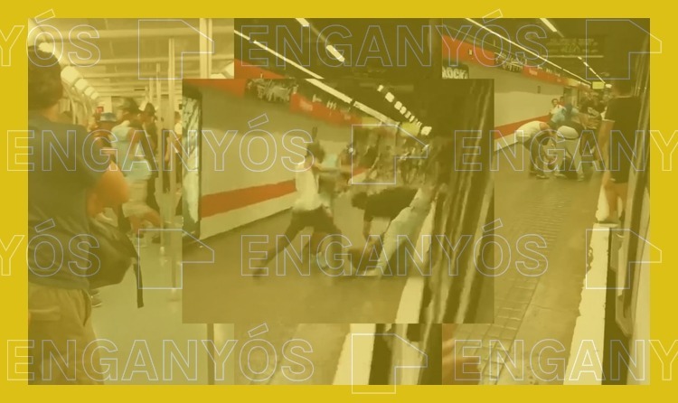 Foto d'una pallissa al metro de Barcelona que ha circulat per xarxes.
