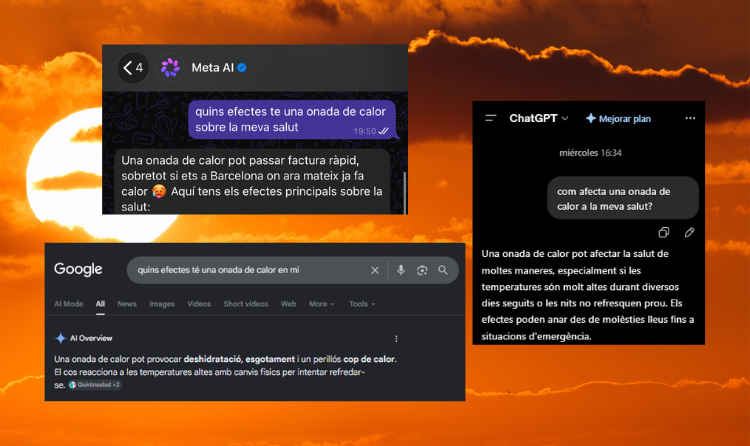 Respostes de Google Meta ChatGPT AI a la Calor