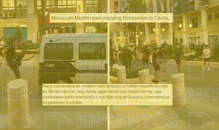 El vídeo viral de “migrants” atacant un vehicle policial a Ceuta no és actual: va ser el 2021 durant una visita de Vox