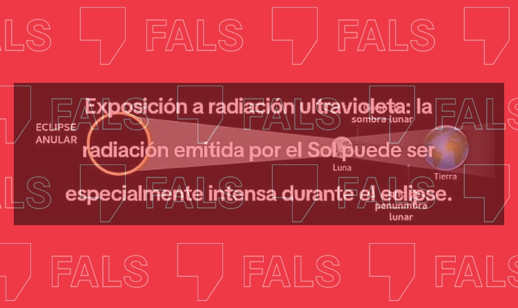 Mensaje falso sobre la radiación más intensa durante el eclipse.