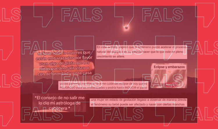 Mensajes falsos sobre los efectos del eclipse en el embarazo.