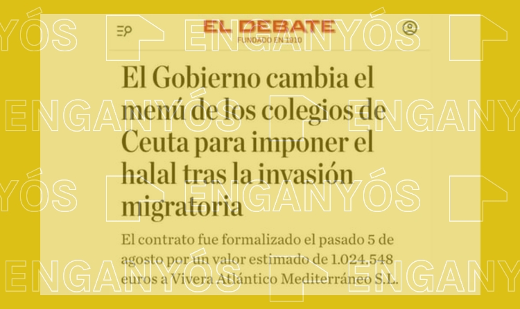 Publicació de El Debate sobre el menú halal a Ceuta.